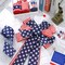 4 Rolls Patriotic Wired Edge Ribbon – 2.5" x 24 Yards Red, White & Blue Stars & Stripes Ribbon for 4th of July, Memorial Day, DIY Crafts, Wreaths & Gift Wrapping